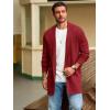imageRuncati Mens Long Cardigan Sweater Casual Ruffle Shawl Collar Open Front Cardigan Knit Drape Cape Winter SweatersWine Red