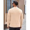 imageRuncati Mens Long Sleeve Polo Sweater Knit Polos V Neck Casual Dress Button Collared Pullover SweatersBeige
