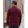 imageRuncati Mens Long Sleeve Polo Sweater Knit Polos V Neck Casual Dress Button Collared Pullover SweatersBurgundy