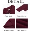 imageRuncati Mens Long Sleeve Polo Sweater Knit Polos V Neck Casual Dress Button Collared Pullover SweatersBurgundy