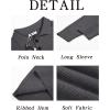 imageRuncati Mens Long Sleeve Polo Sweater Knit Polos V Neck Casual Dress Button Collared Pullover SweatersDark Grey