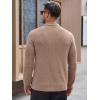 imageRuncati Mens Long Sleeve Polo Sweater Knit Polos V Neck Casual Dress Button Collared Pullover SweatersKhaki
