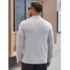 imageRuncati Mens Long Sleeve Polo Sweater Knit Polos V Neck Casual Dress Button Collared Pullover SweatersLight Grey