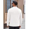 imageRuncati Mens Long Sleeve Polo Sweater Knit Polos V Neck Casual Dress Button Collared Pullover SweatersWhite
