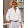 imageRuncati Mens Long Sleeve Polo Sweater Knit Polos V Neck Casual Dress Button Collared Pullover SweatersWhite