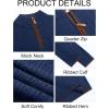 imageRuncati Mens QuarterZip Pullover Sweater Casual Mock Neck Knitted Winter Warm Ribbed Polo SweatersNavy
