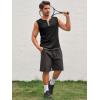 imageRuncati Mens Workout Tank Tops Sleeveless Gym Muscle Henley Shirt Casual Basic Summer Beach TopsBlack