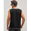 imageRuncati Mens Workout Tank Tops Sleeveless Gym Muscle Henley Shirt Casual Basic Summer Beach TopsBlack