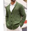 imageRuncati Mens Shawl Collar Cardigan Sweater Casual Cable Knit Button Down Winter Chunky Ribbed SweatersArmy Green