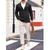 imageRuncati Mens Shawl Collar Cardigan Sweater Casual Cable Knit Button Down Winter Chunky Ribbed SweatersBlack