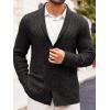 imageRuncati Mens Shawl Collar Cardigan Sweater Casual Cable Knit Button Down Winter Chunky Ribbed SweatersBlack