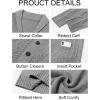 imageRuncati Mens Shawl Collar Cardigan Sweater Casual Cable Knit Button Down Winter Chunky Ribbed SweatersGray