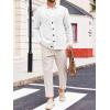 imageRuncati Mens Shawl Collar Cardigan Sweater Casual Cable Knit Button Down Winter Chunky Ribbed SweatersWhite