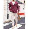 imageRuncati Mens Shawl Collar Cardigan Sweater Casual Cable Knit Button Down Winter Chunky Ribbed SweatersWine Red
