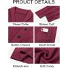 imageRuncati Mens Shawl Collar Cardigan Sweater Casual Cable Knit Button Down Winter Chunky Ribbed SweatersWine Red