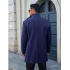 imageRuncati Mens Pea Coats Single Breasted Stand Collar Casual Slim Fit Trench Coat Mid Long Winter Overcoat with PocketsNavy