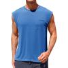 imageRuncati Mens Sleeveless Tank Tops Workout Cut Off Muscle Shirts Gym Casual Beach Summer Tee with PocketBlue