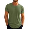 imageRuncati Mens Short Sleeve TShirts Crew Neck Casual Shirt Summer Classic Basic Lightweight Fashion TeesArmy Green