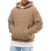 image:imageRuncati Mens Fuzzy Sherpa Hoodie Pullover Sweatshirts Long Sleeve Front Pocket Fall Winter Hooded Textured OutwearBrown