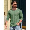 image:imageRuncati Mens Long Sleeve TShirt Casual Crewneck Shirts Basic Lightweight Vintage Tee Tops with PocketArmy Green