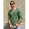 image:imageRuncati Mens Long Sleeve TShirt Casual Crewneck Shirts Basic Lightweight Vintage Tee Tops with PocketArmy Green