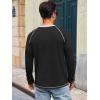 image:imageRuncati Mens Long Sleeve TShirt Casual Crewneck Shirts Basic Lightweight Vintage Tee Tops with PocketBlack