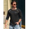 image:imageRuncati Mens Long Sleeve TShirt Casual Crewneck Shirts Basic Lightweight Vintage Tee Tops with PocketBlack