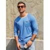 image:imageRuncati Mens Long Sleeve TShirt Casual Crewneck Shirts Basic Lightweight Vintage Tee Tops with PocketBlue