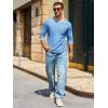 image:imageRuncati Mens Long Sleeve TShirt Casual Crewneck Shirts Basic Lightweight Vintage Tee Tops with PocketBlue