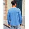 image:imageRuncati Mens Long Sleeve TShirt Casual Crewneck Shirts Basic Lightweight Vintage Tee Tops with PocketBlue