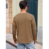 image:imageRuncati Mens Long Sleeve TShirt Casual Crewneck Shirts Basic Lightweight Vintage Tee Tops with PocketDark Khaki