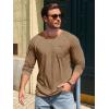 image:imageRuncati Mens Long Sleeve TShirt Casual Crewneck Shirts Basic Lightweight Vintage Tee Tops with PocketDark Khaki