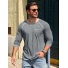 image:imageRuncati Mens Long Sleeve TShirt Casual Crewneck Shirts Basic Lightweight Vintage Tee Tops with PocketGrey