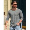image:imageRuncati Mens Long Sleeve TShirt Casual Crewneck Shirts Basic Lightweight Vintage Tee Tops with PocketLight Grey