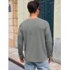 image:imageRuncati Mens Long Sleeve TShirt Casual Crewneck Shirts Basic Lightweight Vintage Tee Tops with PocketLight Grey