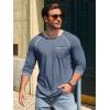 image:imageRuncati Mens Long Sleeve TShirt Casual Crewneck Shirts Basic Lightweight Vintage Tee Tops with PocketNavy