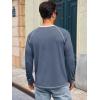 image:imageRuncati Mens Long Sleeve TShirt Casual Crewneck Shirts Basic Lightweight Vintage Tee Tops with PocketNavy