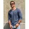 image:imageRuncati Mens Long Sleeve TShirt Casual Crewneck Shirts Basic Lightweight Vintage Tee Tops with PocketNavy