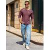 image:imageRuncati Mens Long Sleeve TShirt Casual Crewneck Shirts Basic Lightweight Vintage Tee Tops with PocketWine Red