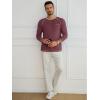 image:imageRuncati Mens Long Sleeve TShirt Casual Crewneck Shirts Basic Lightweight Vintage Tee Tops with PocketWine Red