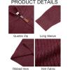 image:imageRuncati Mens Quarter Zip Sweater Mock Neck Pullover Ribbed Knit Casual Lightweight Polo SweatersWine Red
