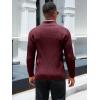 image:imageRuncati Mens Quarter Zip Sweater Mock Neck Pullover Ribbed Knit Casual Lightweight Polo SweatersWine Red
