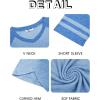 image:imageRuncati Mens Nightshirt Short Sleeve V Neck Nightgown Color Block Loose Fit Comfy Lounge Pajama SleepwearBlue