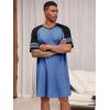 image:imageRuncati Mens Nightshirt Short Sleeve V Neck Nightgown Color Block Loose Fit Comfy Lounge Pajama SleepwearNavy