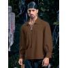 image:imageMens Medieval Pirate Shirt Viking Renaissance Lace up Mercenary Halloween Scottish Jacobite Ghillie TopsBrown