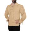 image:imageMens Medieval Pirate Shirt Viking Renaissance Lace up Mercenary Halloween Scottish Jacobite Ghillie TopsKhaki