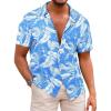 image:imageRuncati Mens Hawaiian Shirts Button Down Short Sleeve Cuban Collar Shirt Floral Tropical Summer Beach Tops