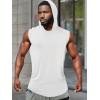 image:imageRuncati Mens Sleeveless Hoodies Workout Hooded Tank Tops Muscle Gym Bodybuilding Fitness Training T ShirtsWhite