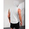 image:imageRuncati Mens Sleeveless Hoodies Workout Hooded Tank Tops Muscle Gym Bodybuilding Fitness Training T ShirtsWhite