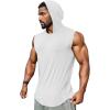 image:imageRuncati Mens Sleeveless Hoodies Workout Hooded Tank Tops Muscle Gym Bodybuilding Fitness Training T ShirtsWhite